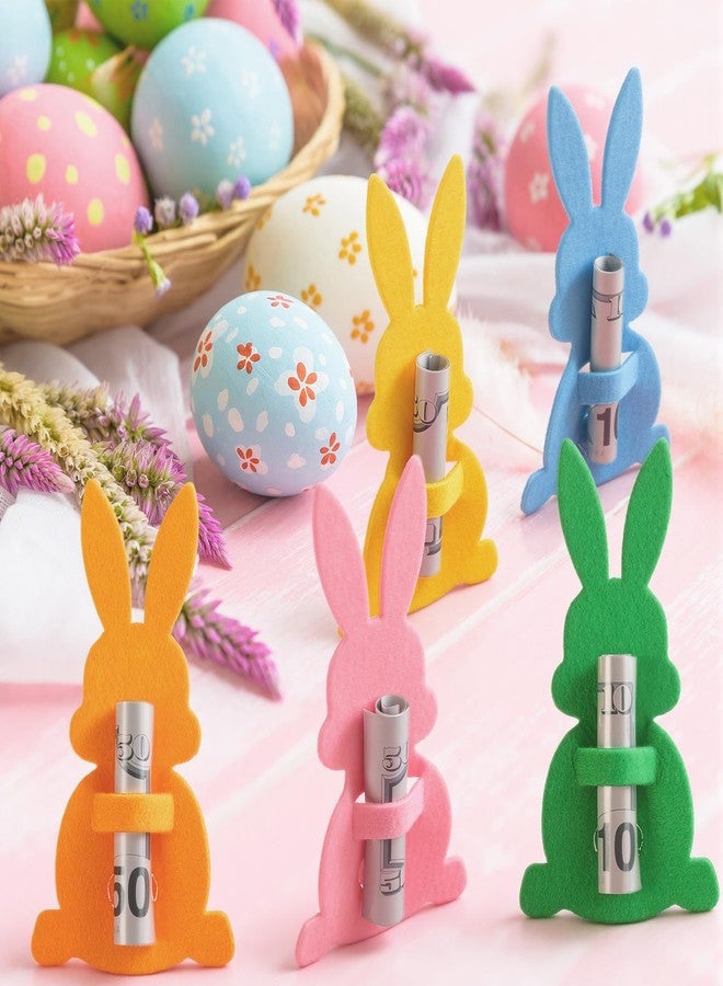 Sunnymove 24 Pcs Easter Bunny Money Holder for Cash Easter Gifts Bulk Felt Bunny Money Card Holder Cute Basket Stuffers Decoration for Grandchildren Family Friends Holiday Party Keepsake (Pastel) - Image 1